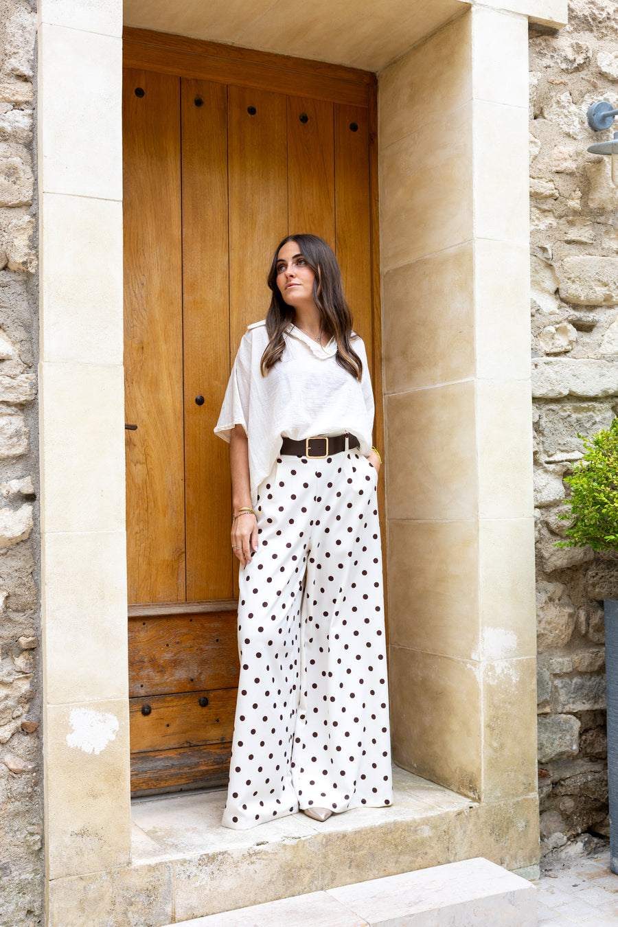 Pantalon à pois