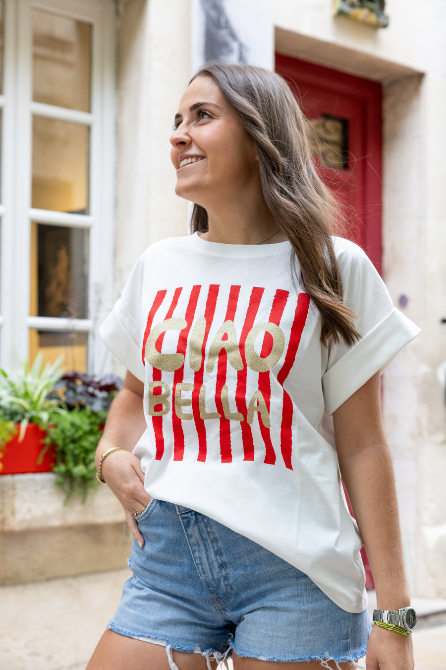T shirt CIAO BELLA rouge