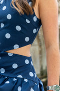 Robe longue asymétrique à pois